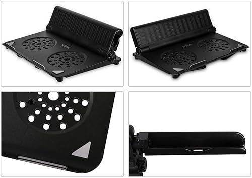 Miniatura 4 de COOSKIN Escritorio ligero y ventilado para portátil con soporte ajustable para teléfono, plegable y portátil, compatible con base de cuaderno de 13