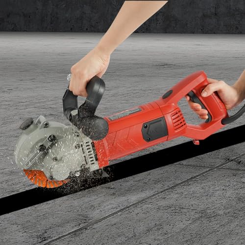 Electric Wall Chaser Wall Groove Cutting Machine Wall Chasing Tool 5500W 6500r/min Wall Grooving Machine Adjustable Wall Brick Ground Rebar Concrete Slotting Machine with Water Pump, Hose