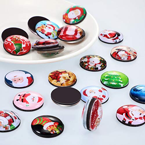 24 imanes navideños para nevera de vidrio 3D miniatura 4