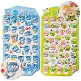 【2枚セット】ぷくぷくシール 3D立体 ステッカー 動物テーマ [オウムパーティー/アザラシ日常/ペンギン夏休み/ブルーベア体育]浮き彫り おもちゃ風 キラキラな 女の子 デコレーション 日記帳・シール帳・水筒・スマホ装飾用 クリスマス 誕生日 プレゼント (オウムパーティー)