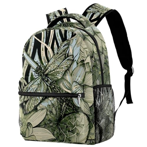 Sac à dos ados motif lotus vert fin des douleurs d'épaules
