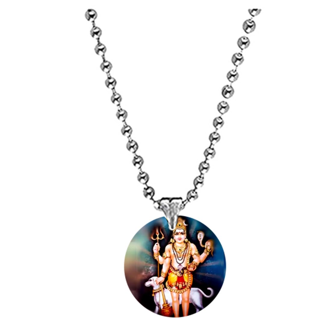 Abhiora FashionLord Kaal Bhairav with Vahan Dog Bead Chain White Acrylic Pendant for Men Women | Religious Spiritual Symbolic Charm for Gifting and Personal Styling-image-31