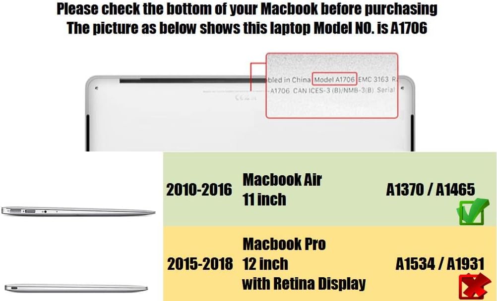 Se7enline Compatible with MacBook Air 11 inch Case A1465/A1370 2010/2011/2012/2013/2014/2015/2016 Laptop Hard Shell Case&Sleeve Bag&Keyboard Cover Skin&Screen Protector&Dust Plug,Rainbow