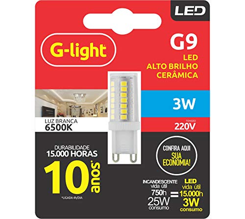 LED ENCE G9 CERAMICA CLARA 3W 300º 6500K 220V - BLISTER unidade