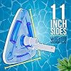 U.S. Pool Supply Weighted Transparent Triangular Pool Vacuum Head with Swivel Hose Connection and EZ Clip Handle - Connect 1-1/4" or 1-1/2" Hose - Removes Debris, Clean Corners - Safe for Vinyl Pools