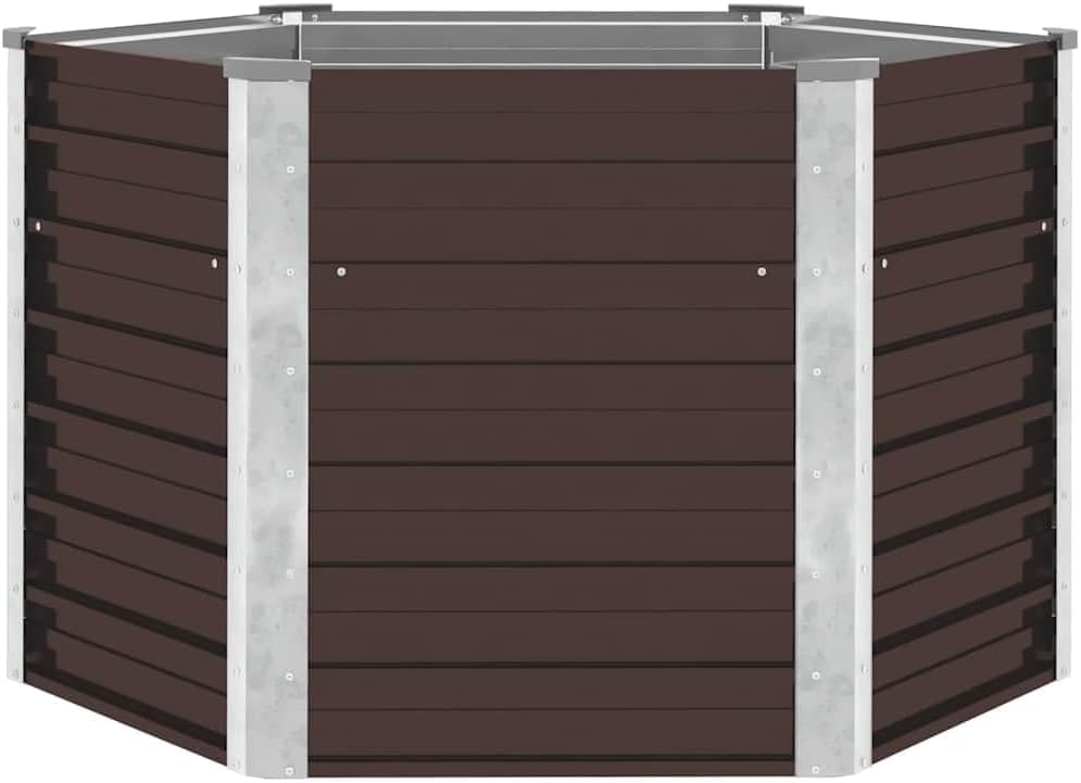 vidaXL - Heavy-Duty Galvanized Steel Garden Raised Bed in Brown - 50.8"x50.8"x30.3", Spacious and Weather-Resistant, Ideal for Plants, Vegetables, Herbs and Flowers