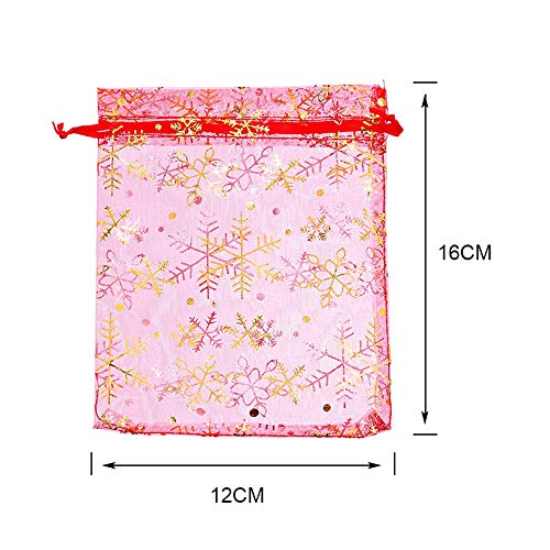 Souarts rosso Christmas Snowflake organza Jewelry