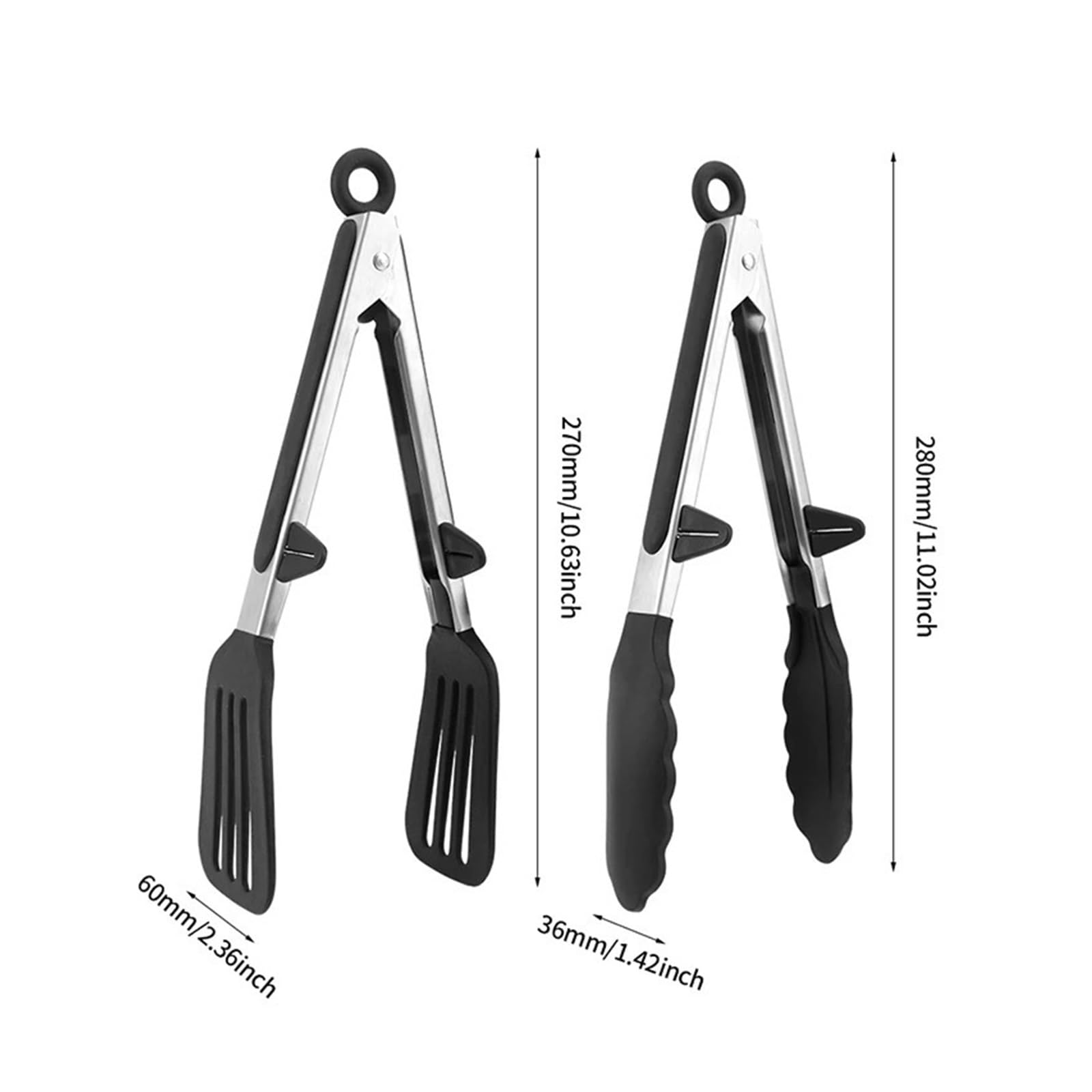 Pinzas de cocina silicona for barbacoa, pinzas for asar, ensalada, comida, pan(Set-2pcs)