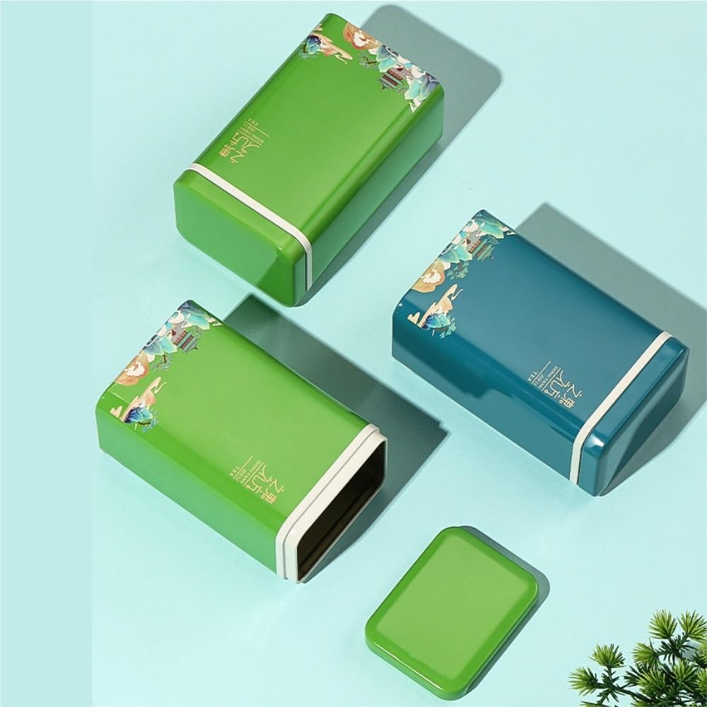 XYNSNDB Teedose, große Tee-Aufbewahrungsdose, quadratische Blechdose, Küchen-Aufbewahrungsdose, Leere Dose, chinesisches Tee-Set, Doppeldose, Geschenkbox-Set, Teedose (B, Doppeldose)