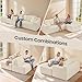 VASAGLE Boneless Couch, Modern Cloud Couch with Deep Seat, Corduroy Sofa for Living Room, Bedroom, Modular Sectional Sofa with Right-Facing Chaise, 108.3 Inches, Cloud White ULCS182WD01