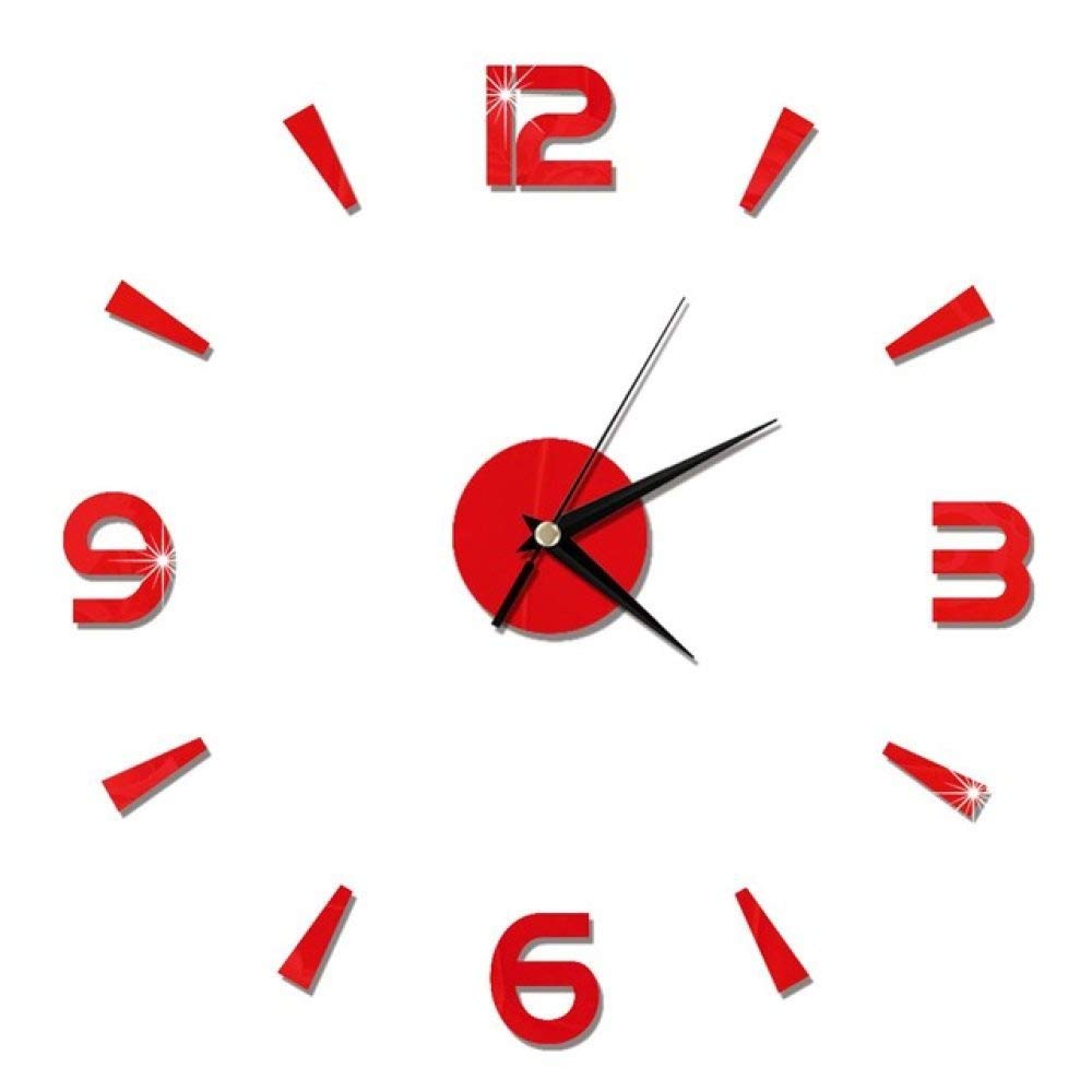 Horloge murale DIY 3D rouge LIJUCAI pour décorer un salon moderne et chaleureux