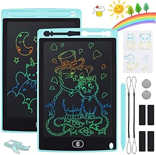 Eucomir 2 Pack Colorful LCD Writing Tablet 8.5 Inch,Erasable and Reusable LCD Writing Tablet,Drawing Board Learning Educational Toy Boys Girls Gifts,Blue + Blue
