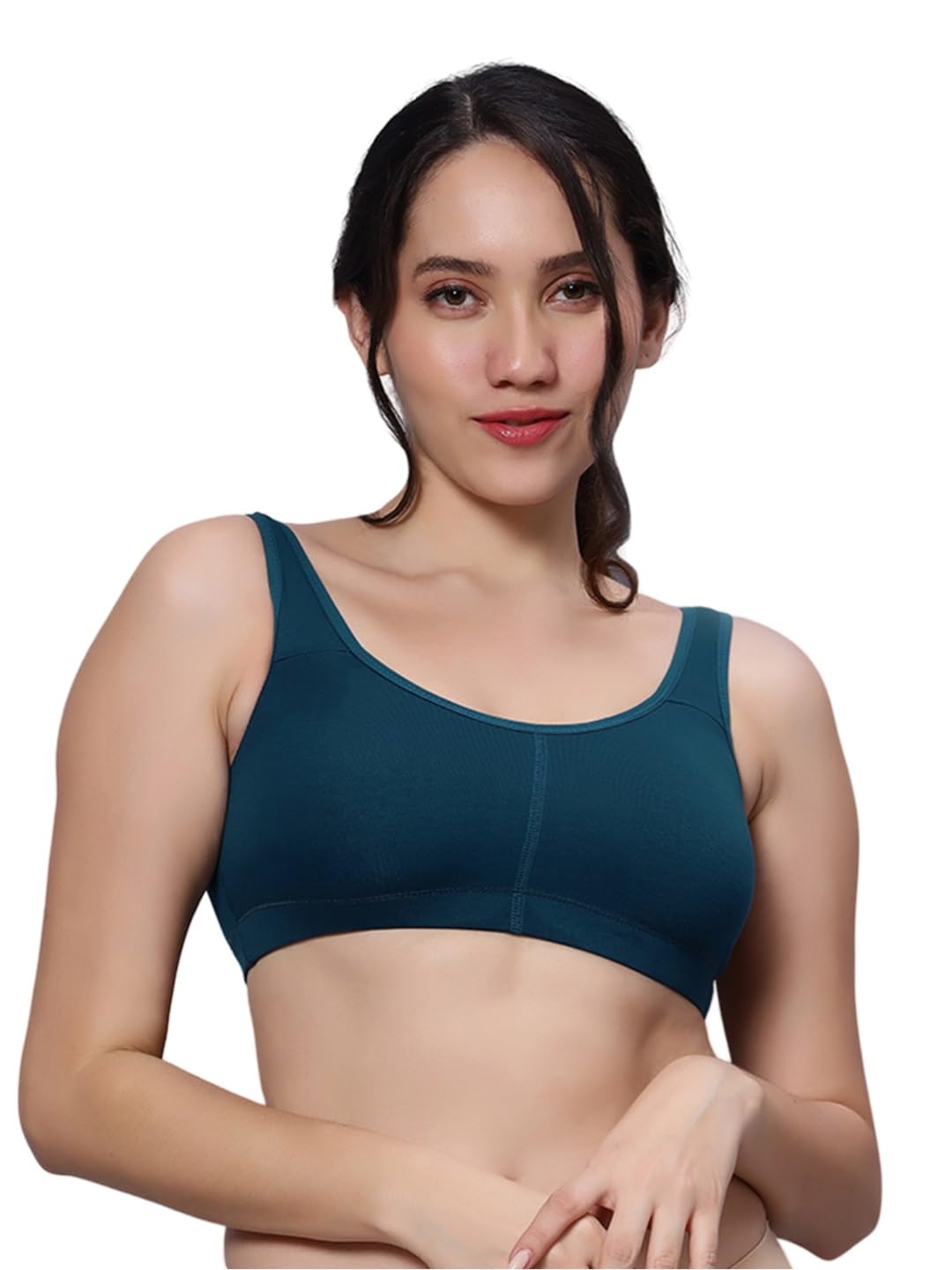 Women's Cotton Regular Wireless and Non Padded Support Shaper Full Coverage Sports Bra | Ideal for Gym, Yoga, Fitness Workouts-image-35