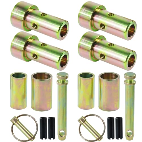 POSEAGLE 2 Pack TK95029 Cat 1 Quick Hitch Adapter Bushing Kit with S07070200 Top Link Pin and Heavy Duty Lynch Pin with Ring Replaces S14114400 for Category I 3-Point Hitch Tractors