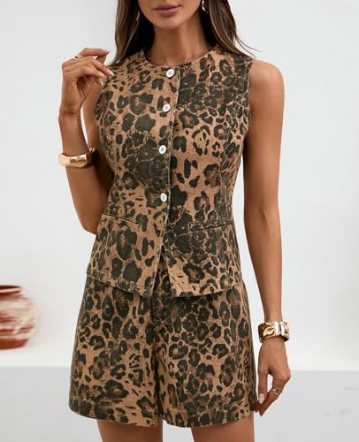 MINTLIMIT Denim Vest for Women Sleeveless Button Down Crew Neck Jean Waistcoat Casual Summer Denim Tank Tops with Pockets2