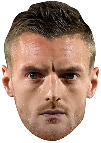 FoxyPrinting JAMIE VARDY JB - Footballer Fancy Dress Cardboard Celebrity Cardboard Party Face Mask Fancy Dress