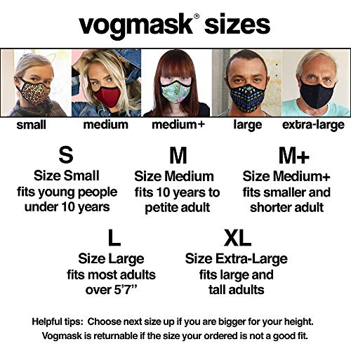 Particle Filtering Face Mask by Vogmask, VMC (Black Noir, Small (Pack