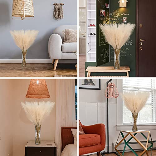 Yxzzwl 8Pcs Faux Pampas Grass Large 38"/3.1Ft Tall Artificial Pompous Grass Pompass Branches Fake Fluffy Stems Plants Floor Vase Filler For Home Boho Decor Flower Arrangement (Beige) #TOP4