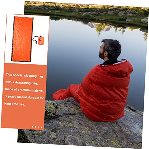 POPETPOP Film de Aluminio PE Portátil para Emergencia con Bolsa con Cordón para Supervivencia al Aire Libre Ligero y Resistente para Camping y Situaciones de Emergencia miniatura 5