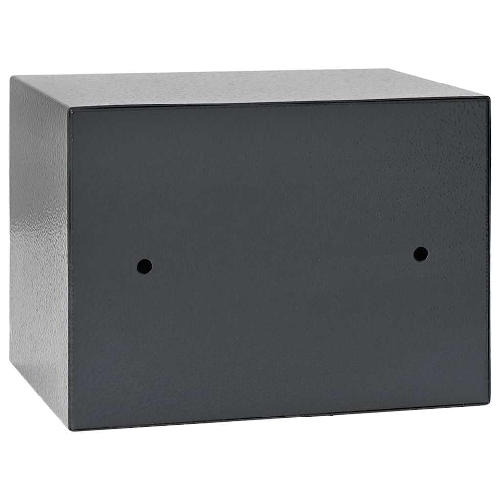 Cassaforte digitale grigio scuro, 23 x 17 x 17 cm, in acciaio, con serratura elettronica e lucchetto a combinazione, per documenti, cassaforte di sicurezza, cassetta di sicurezza, cassetta di