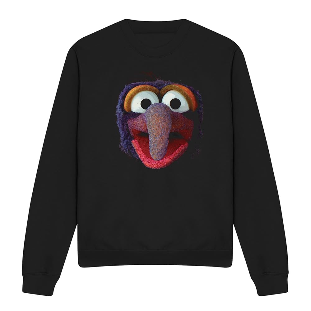 Disney Unisex Black The Muppets Gonzo Face Sweatshirt, Extra Large