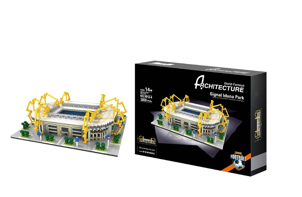 Aida Bz Micro mini blocks, struggle, stadium model, 3D three-dimensional assembled adult children's educational toy fan souvenir gift collection,Signal Iduna Park