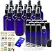 Jalousie 24 Pack Cobalt Blue Refillable Glass Containers include 12 Cobalt Blue Glass Spray Bottles 2oz 60 ml & 12 Cobalt Blue Eye Roller Bottles 0.34oz 10 ml Bonus Stickers Dropper and Bottle Opener