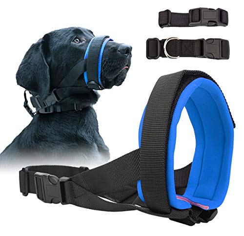 Gentle Dog Muzzle For Small, Medium, Large Dogs, Safely Secure Comfort Fit Muzzle To Prevent Barking, Biting And Unwanted Chewing, Soft Neoprene Padding, Included Training Guide (Small, Blue) #TOP28