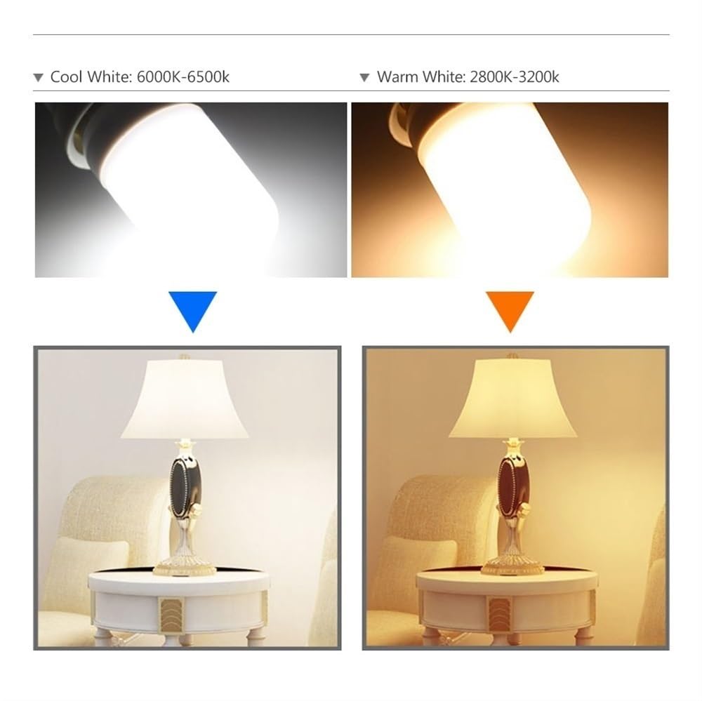 HHF Illuminazione domestica, Confezione da 50, Lampadina LED a Mais AC220V 5730SMD E27/E14/B22/GU10/G9 Lampada da Casa con Copertura Bianco Latte(E14 Cold White,3W 24LED)