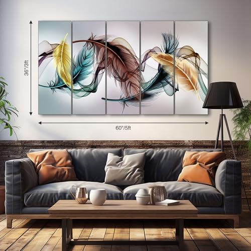 Image of The Castle Decor Abstract art painting with frame Big Size 36x60 Wall art for living room,Bedroom,Drawing room,Hotels-Wooden Framed-384
