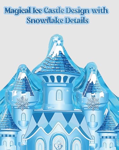 Image of Frozen Ice Castle Door Banner - 3PCS Blue Castle Backdrop Winter Wonderland Door Decoration for Frozen Birthday Party Princess Photo Booth Props