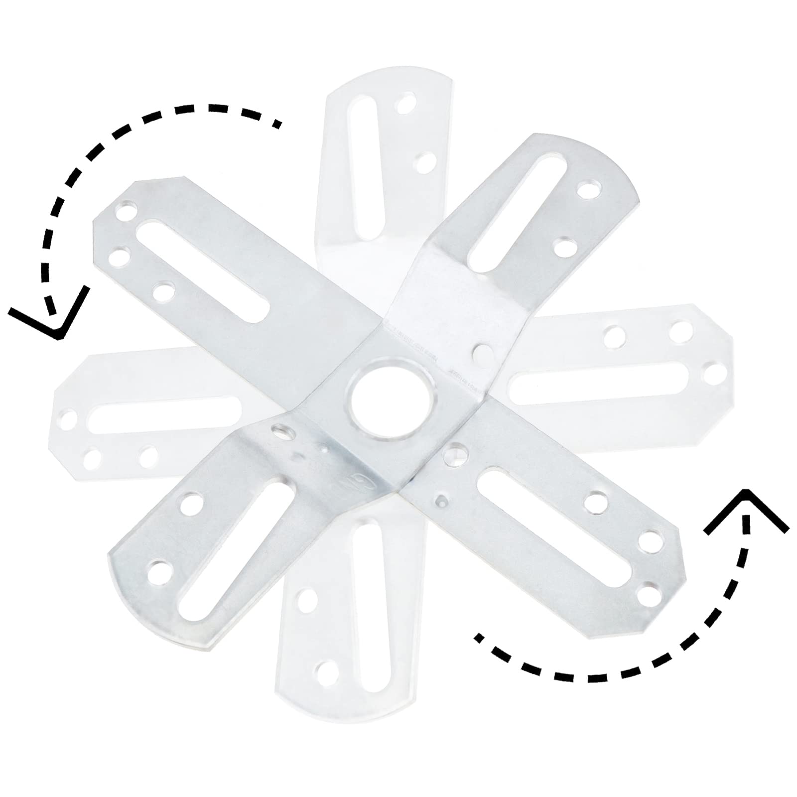 RTNLIT 4" Light Fixture Mounting Bracket, Universal Chandelier Crossbar 180 Rotation and Fixed, Cross-Shaped Lighting Parts with Screws and Nuts, 1 Pack — Amazon image 4