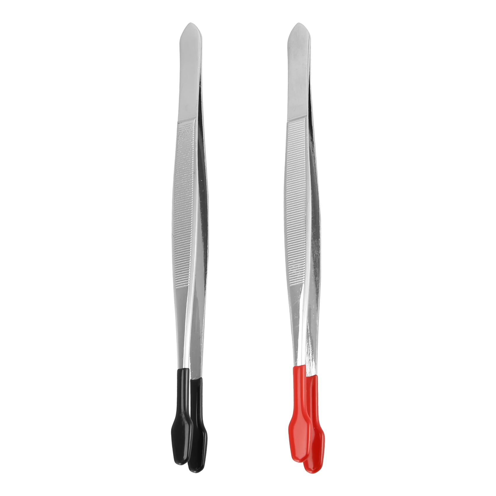 Tiyao 2 Pcs Rubber Tipped Tweezers Soft Tipped Tweezers Pvc Coated Soft Flat Tip Lab Industrial Hobby Craft Tweezers Tools