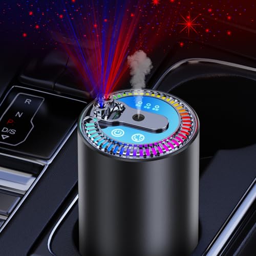 Image of Smart Car Air Freshener, Car Air Freshener Diffuser with Two-Color Star Projector and 80ml Perfume, 3 Mode Adjustable Automatic Aroma Diffuser with Auto On /Off & Atmosphere Light