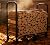 CALIDOLA 4ft Firewood Rack Heavy Duty Indoor Outdoor Firewood Storage Log Rack with Cover?Black Round Tube