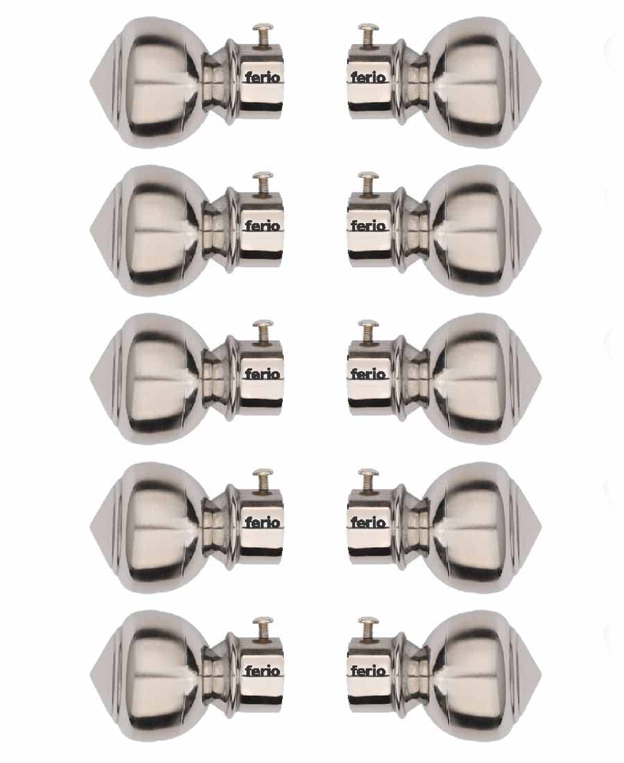 ferio stainless steel curtain bracket holder for door and window accessories fitting for bedroom and kitchen area for 1 inch rod pocket size only finals set (pack of 10)
