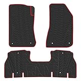 San Auto Car Floor Mat for Jeep Wrangler JL 4x4 Door Sahara Rubicon 2018-2025 2026 Custom Fit Black Red Rubber Auto Floor Liner Mat All Weather Heavy Duty - Not Fit 4XE
