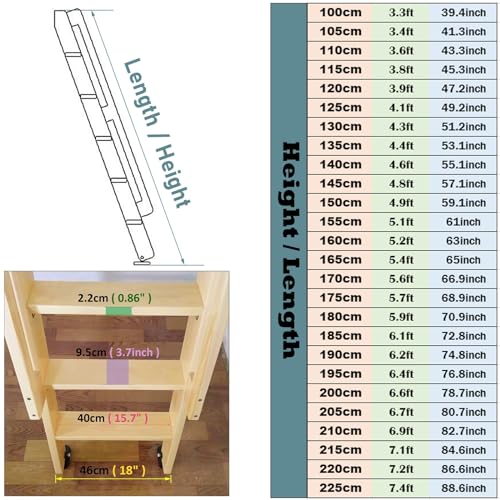 Escalera para literas de madera y altillos con peldaños extra anchos 3