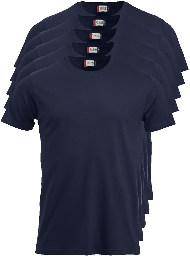 Clique Men's New Classic T-Shirt – Dark Navy, Ringspun Cotton, Modern Fit (Size L) - View #4