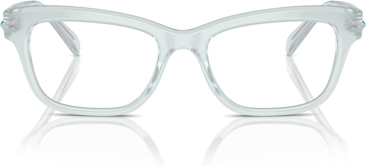 swarovski womens sk2022 square prescription eyewear frames opal light blue/demo lens 51 millimeters