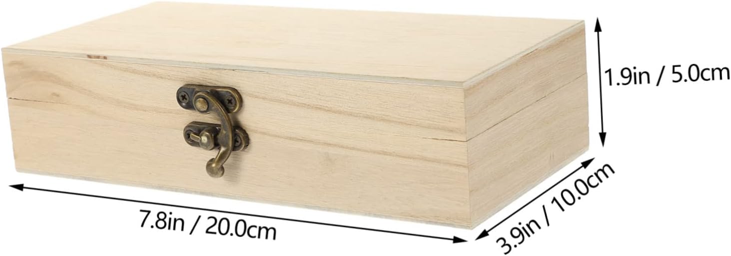2 Piece Wooden Jewelry Box Rectangular Trinket Case for Bracelets Earrings image 2