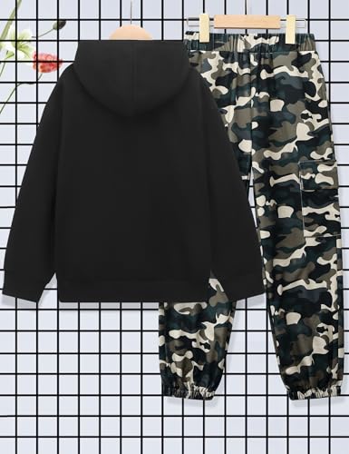 Boys Clothes Long Sleeve Hooded Sweatshirt Top Camouflage Sweatpants Fall Winter Kid Outfits Set 6-14T