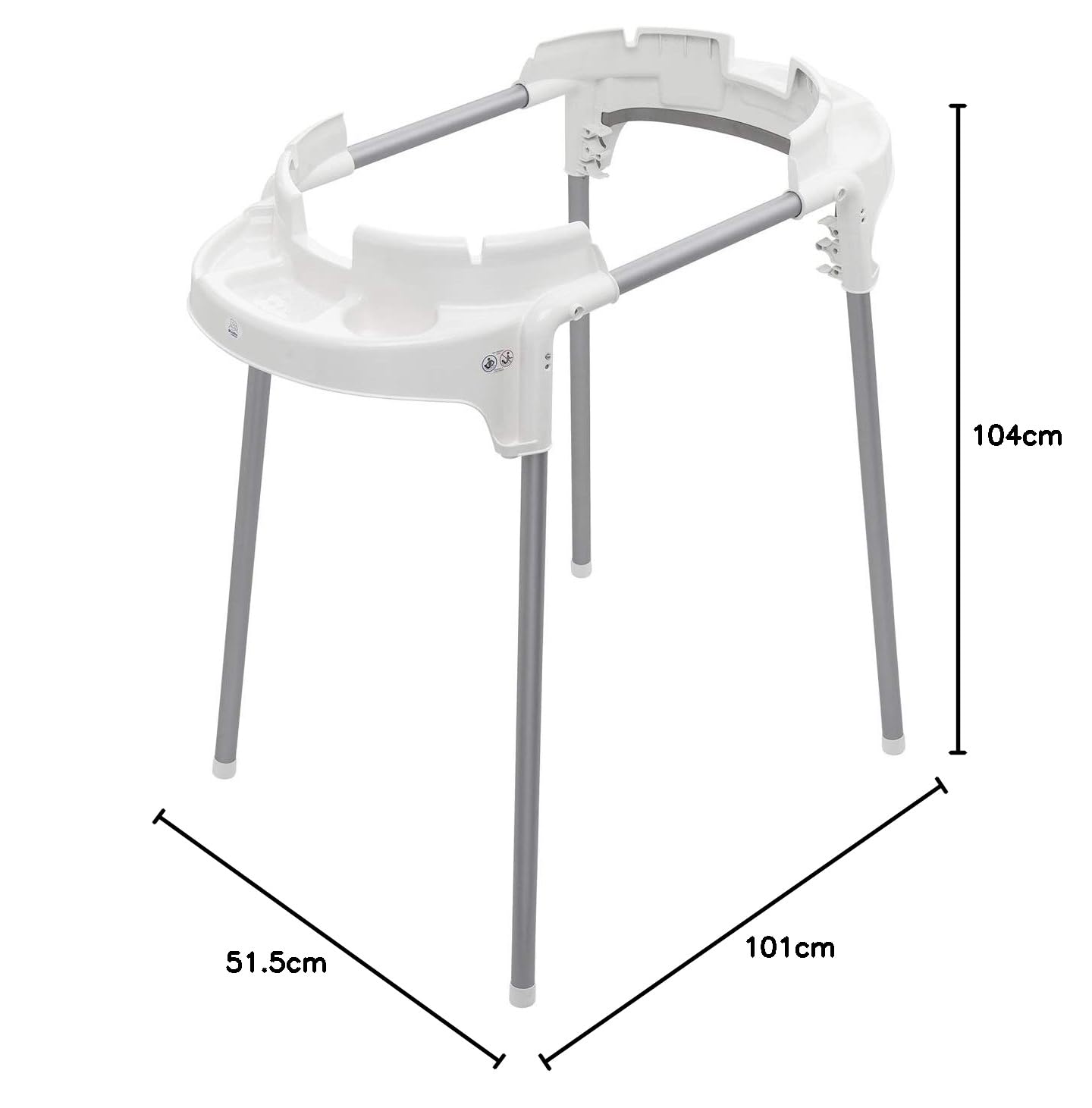 Rotho Babydesign TOP Zestaw kąpielowy, Z wanienką, stojakiem, wkładką do wanienki i wężem kąpielowym, 0-12 miesięcy, Stone Grey (Szary), 21042 0286 01