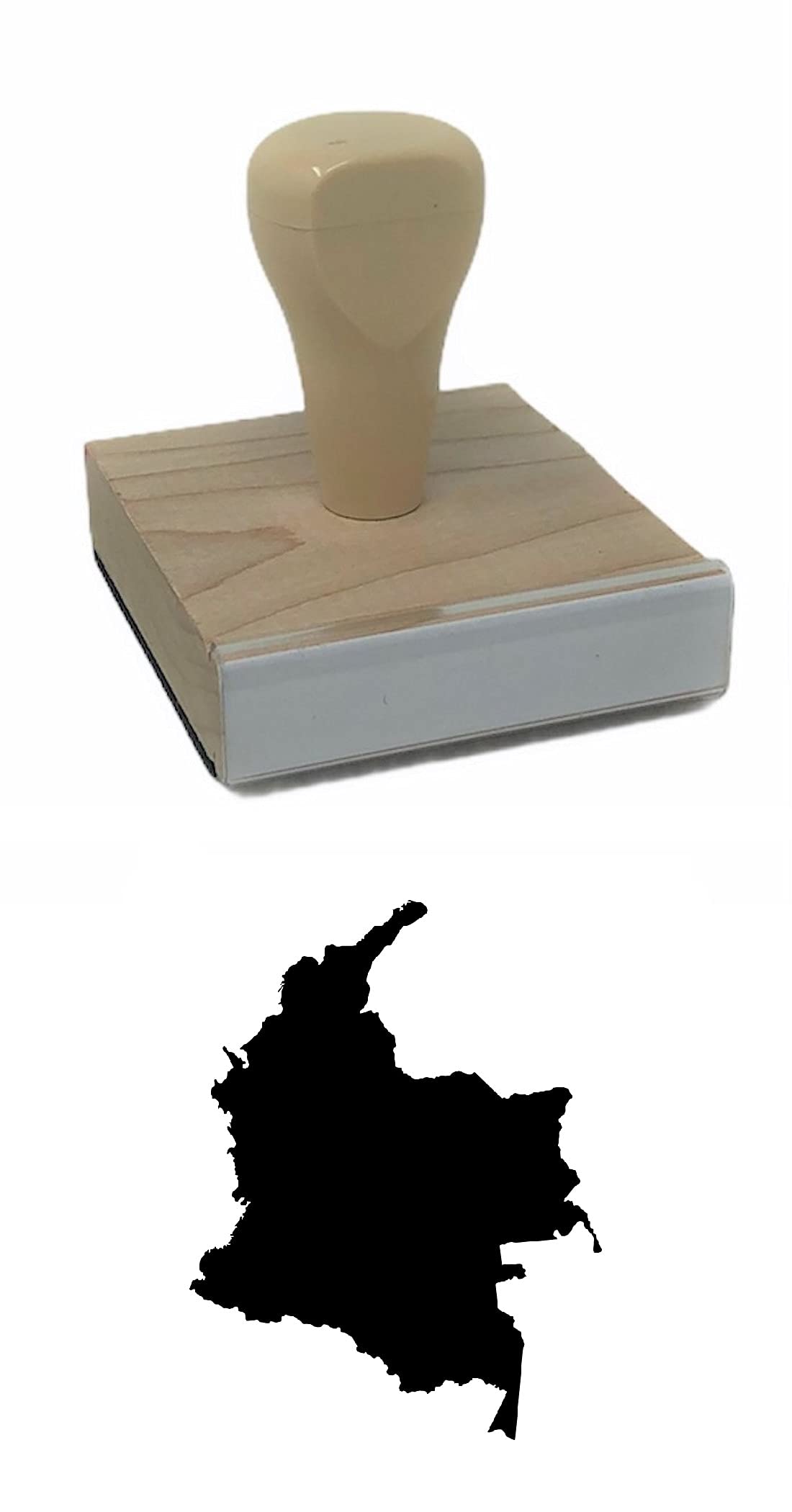 Hampton Tech Colombia Country Rubber Stamp, 2 X 2" Wood Stamp