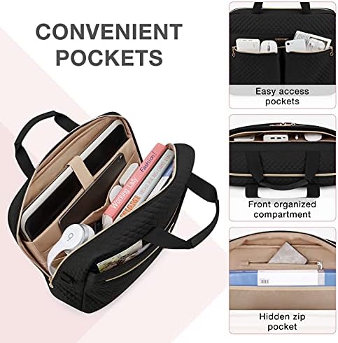 bagsmart Laptop Bag, 15.6 Inch Briefcase for Women Large Laptop Case Computer Bag Office Travel Business (17.3 inch-Black)