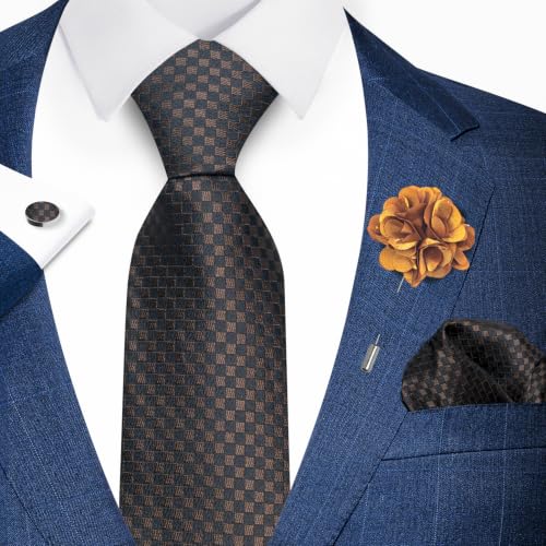 Image of joy alice 70 Colors Ties Set Men Mixed Color Necktie Handkerchief Cufflinks Brooch 3.15 Formal