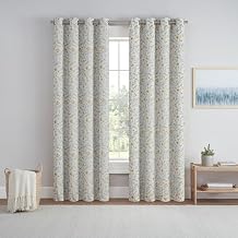 Eclipse Dutchess Botanical 100% Blackout Lined Grommet Curtains, Thermal Insulated Window Curtains for Living Room, Bedroom or Media Room, 1 Panel, 63 in Long x 50 in Wide, Aloe