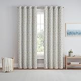 Eclipse Dutchess Botanical 100% Blackout Lined Grommet Curtains, Thermal Insulated Window Curtains for Living Room, Bedroom or Media Room, (1 Panel), 63 in Long x 50 in Wide, Aloe