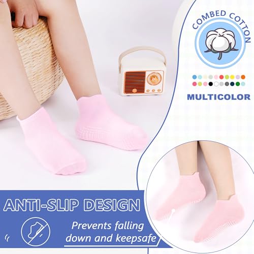 Tphon Baby Toddler Socks Girls Socks with Non Slip Grip 12 Pack Kids Ankle Cute Cotton Sock 6M-7Years3