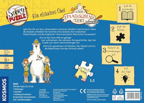 Kosmos 682569 Story Puzzle La Scuola Di Animali Magici Determina Un Male Ghiacciato, 100 Pezzi, Puzzle Con Racconto Esclusivo, Caso Di Primo Lettore Crimio Per Bambini Dai 6 Anni In Su - 2